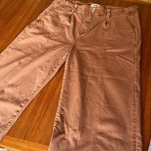 Paige size 34 ankle-length dusty rose relaxed fit jeans